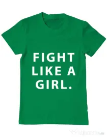 Tricou ADLER barbat Fight like a girl Verde mediu