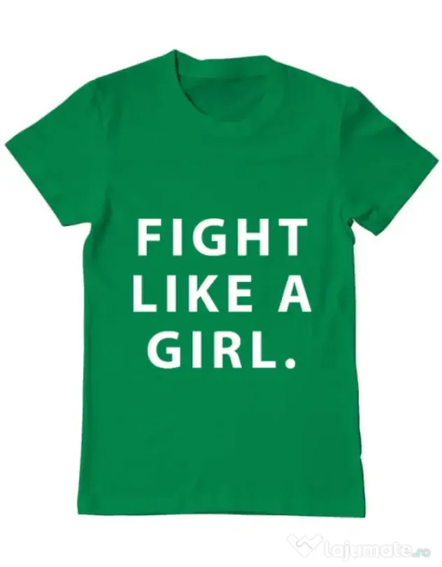 Tricou ADLER barbat Fight like a girl Verde mediu
