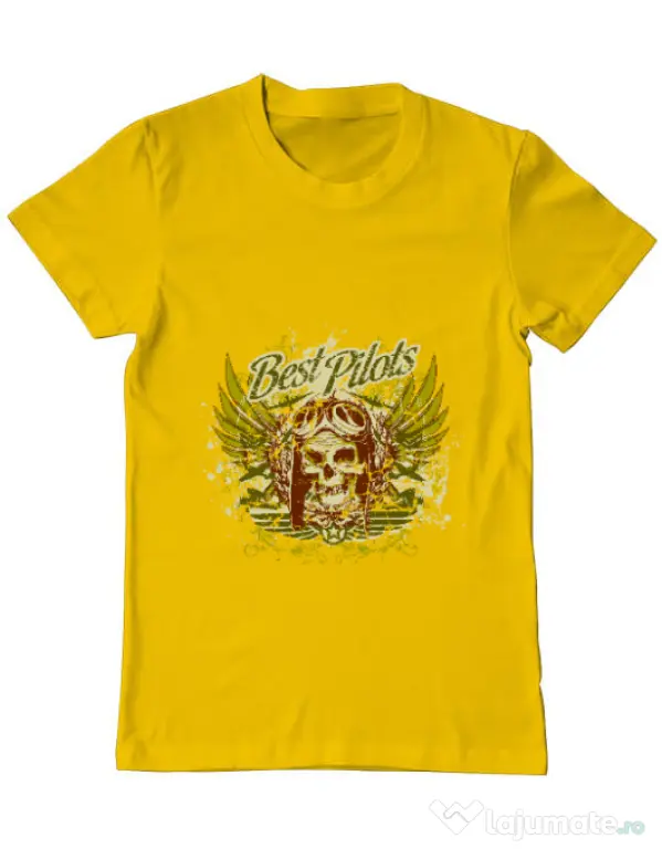 Tricou ADLER barbat Best pilots Galben