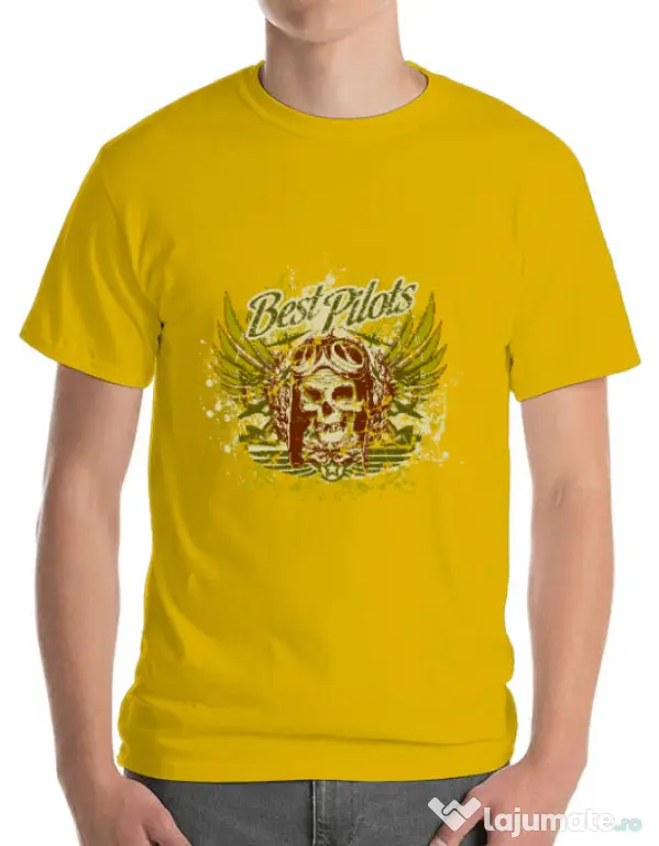 Tricou ADLER barbat Best pilots Galben