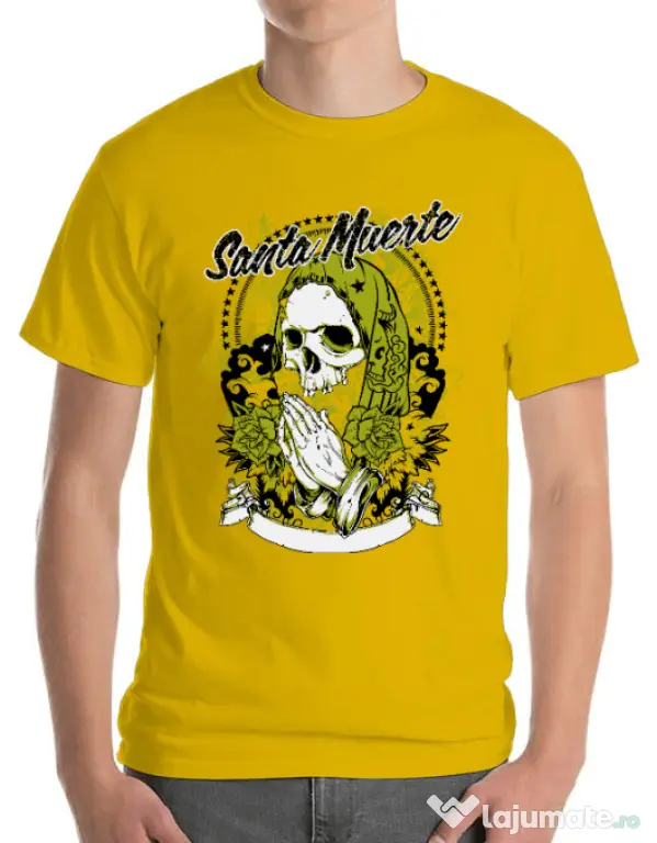 Tricou ADLER barbat Holy death Galben