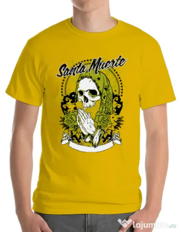 Tricou ADLER barbat Holy death Galben