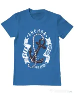 Tricou ADLER barbat Anchor your soul Albastru azuriu