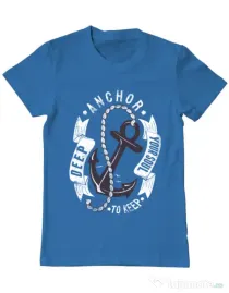 Tricou ADLER barbat Anchor your soul Albastru azuriu