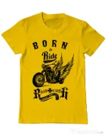 Tricou ADLER barbat Born to ride Galben