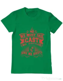 Tricou ADLER barbat Cast no anchor Verde mediu