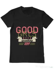 Tricou ADLER barbat Good girls need spanking Negru