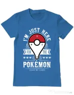 Tricou ADLER barbat Here for the Pokemon Albastru azuriu