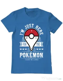 Tricou ADLER barbat Here for the Pokemon Albastru azuriu