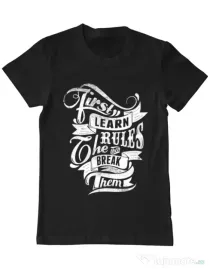 Tricou ADLER barbat Learn the rules Negru