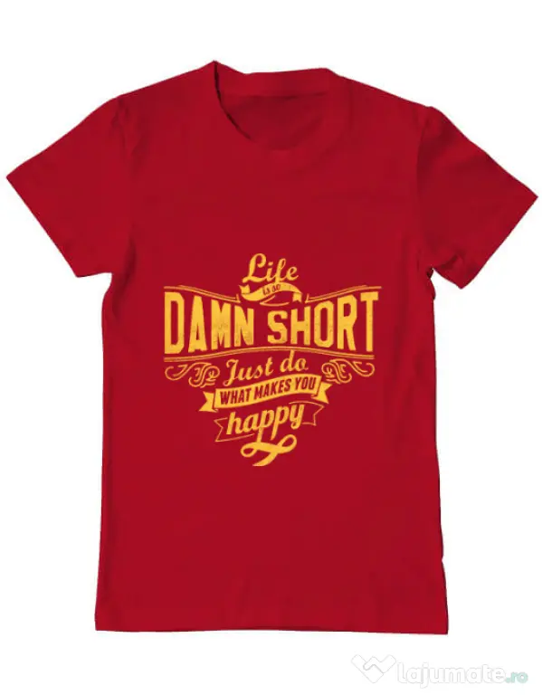Tricou ADLER barbat Life is so damn short Rosu