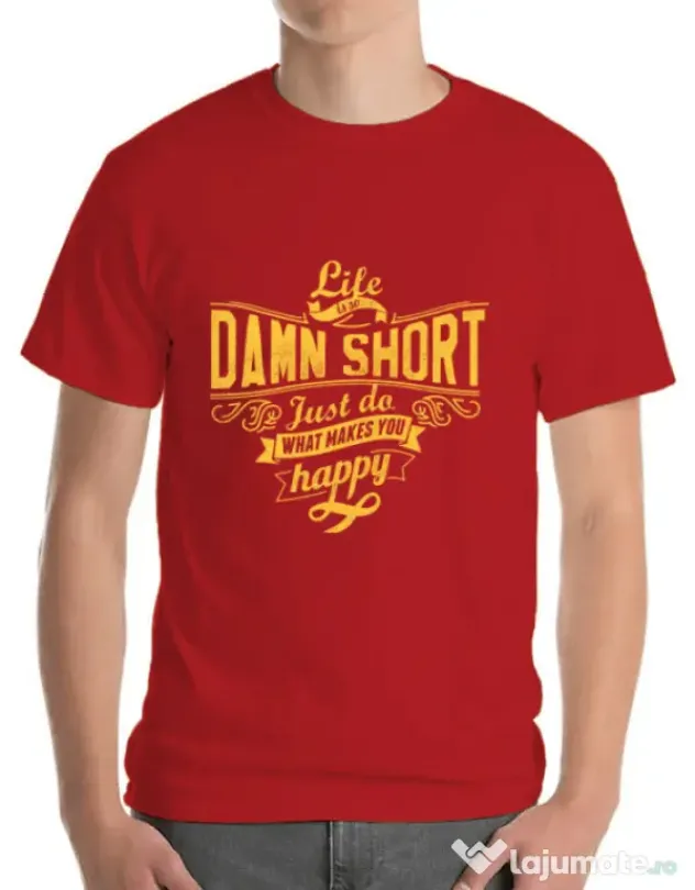 Tricou ADLER barbat Life is so damn short Rosu
