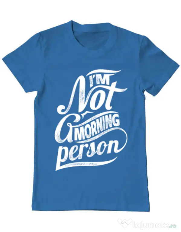 Tricou ADLER barbat Not a morning person Albastru azuriu