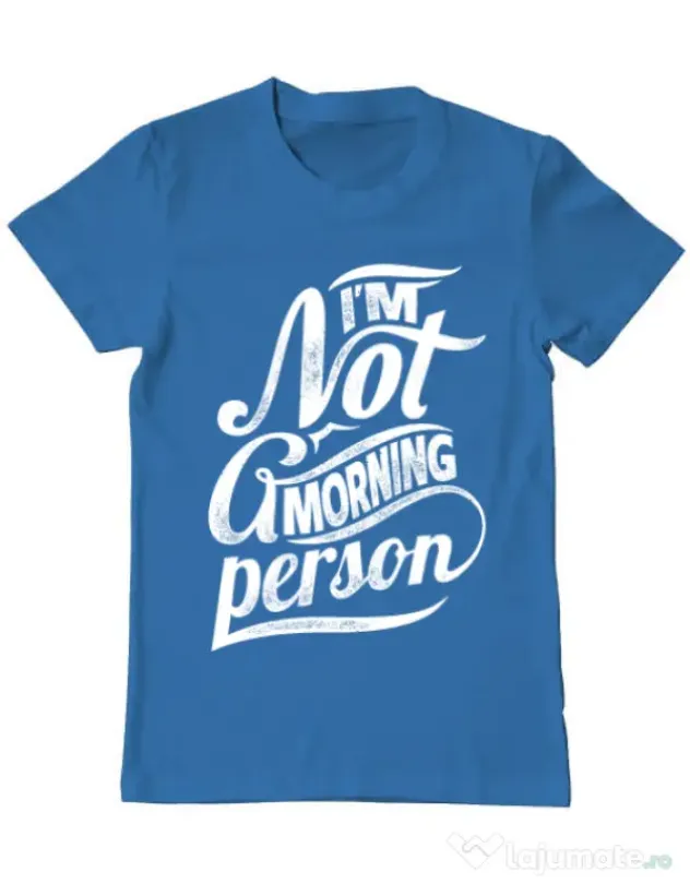 Tricou ADLER barbat Not a morning person Albastru azuriu