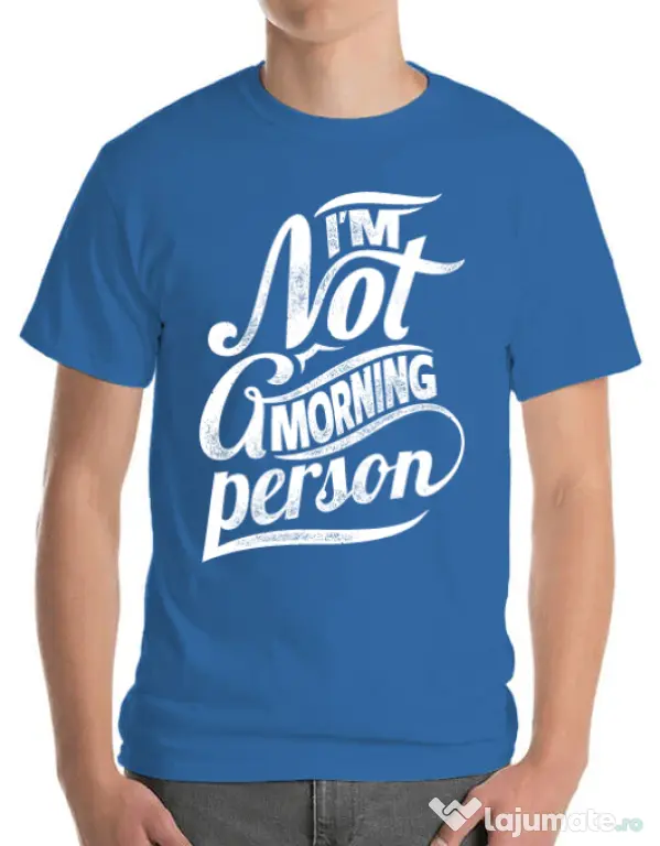 Tricou ADLER barbat Not a morning person Albastru azuriu