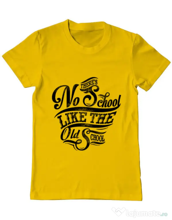 Tricou ADLER barbat Old school typography Galben