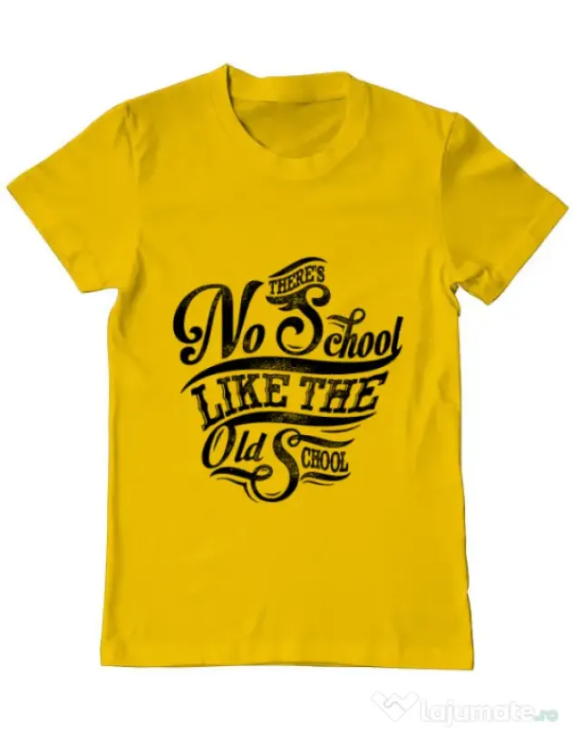 Tricou ADLER barbat Old school typography Galben