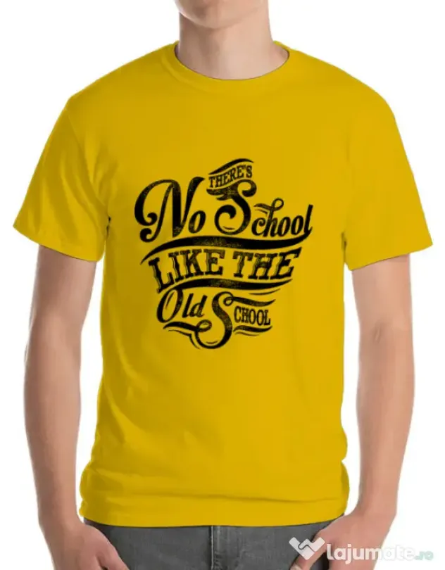 Tricou ADLER barbat Old school typography Galben