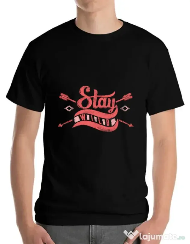 Tricou ADLER barbat Stay wild Negru