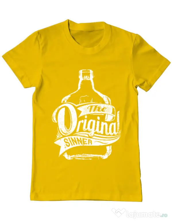Tricou ADLER barbat The original sinner Galben