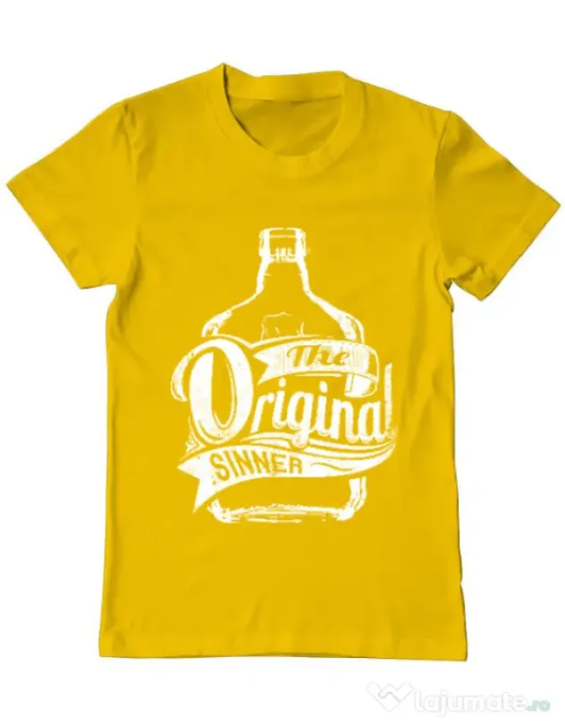 Tricou ADLER barbat The original sinner Galben