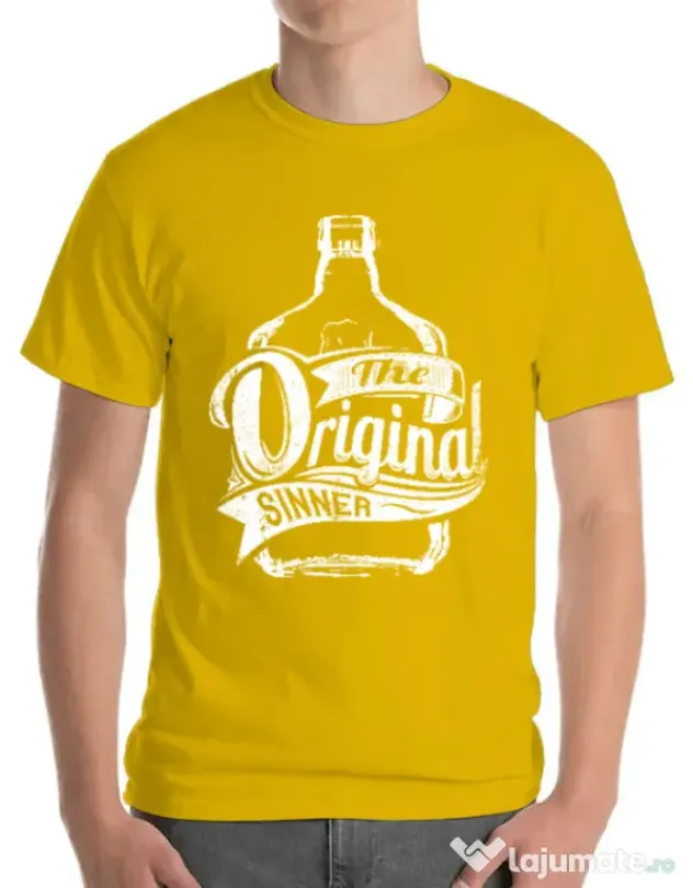 Tricou ADLER barbat The original sinner Galben