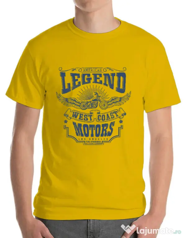 Tricou ADLER barbat West coast motors Galben