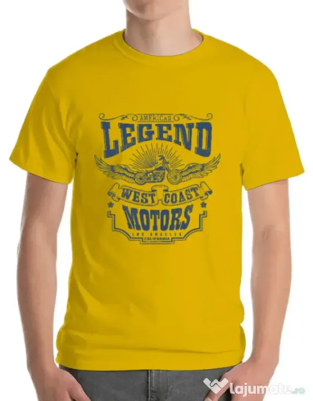 Tricou ADLER barbat West coast motors Galben