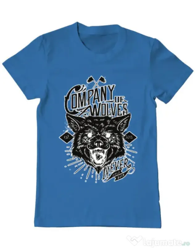 Tricou ADLER barbat Company of wolves Albastru azuriu