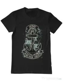 Tricou ADLER barbat The anchor drops Negru