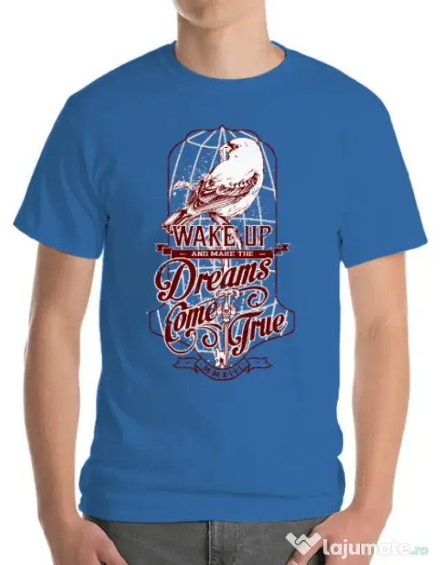 Tricou ADLER barbat Wake up Albastru azuriu