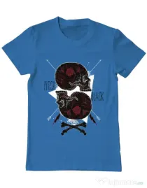 Tricou ADLER barbat Pitch black Albastru azuriu