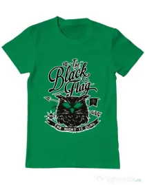 Tricou ADLER barbat The black flag owl Verde mediu