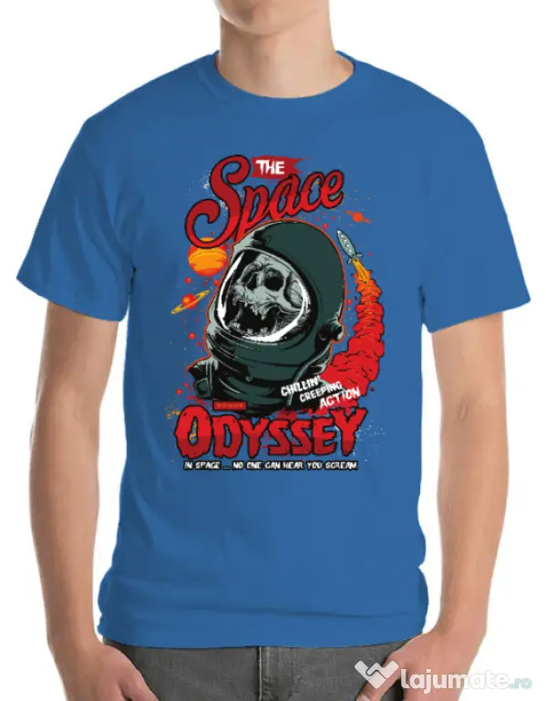 Tricou ADLER barbat The space odyssey Albastru azuriu