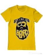 Tricou ADLER barbat Can i buy you a beard Galben