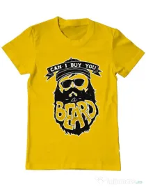 Tricou ADLER barbat Can i buy you a beard Galben
