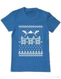 Tricou ADLER barbat Ski time Albastru azuriu