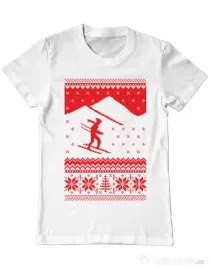 Tricou ADLER barbat Ski trip Alb