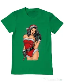 Tricou ADLER barbat Sexy Santa Girl Verde mediu