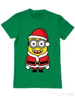 Tricou ADLER barbat Santa minions Verde mediu