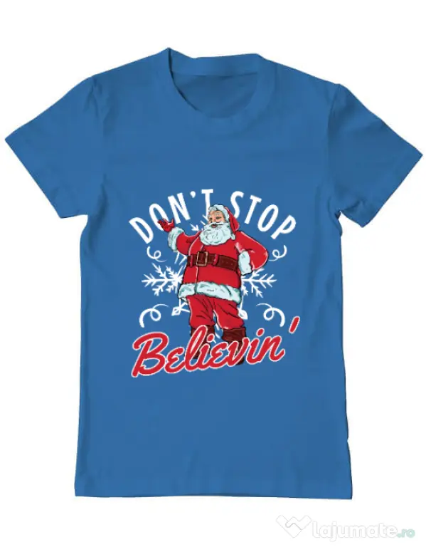 Tricou ADLER barbat Dont stop believin Albastru azuriu