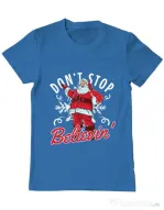 Tricou ADLER barbat Dont stop believin Albastru azuriu