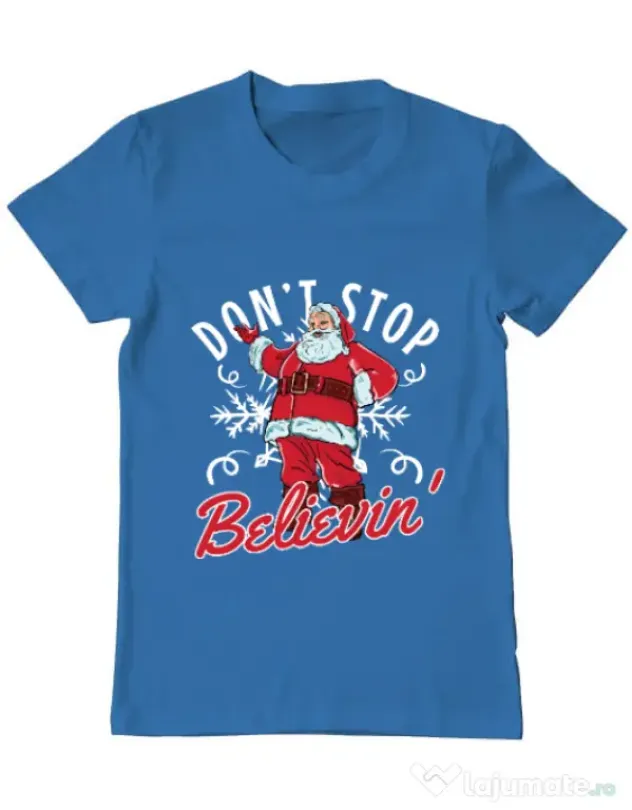 Tricou ADLER barbat Dont stop believin Albastru azuriu