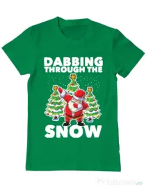 Tricou ADLER barbat Dabbing Santa Verde mediu