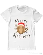 Tricou ADLER barbat Merry slothmas Alb