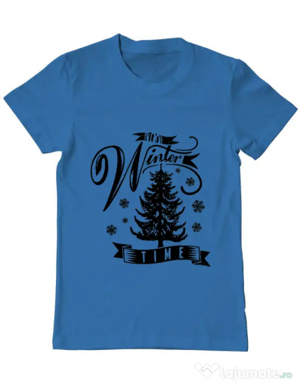 Tricou ADLER barbat Winter time Albastru azuriu