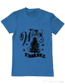 Tricou ADLER barbat Winter time Albastru azuriu