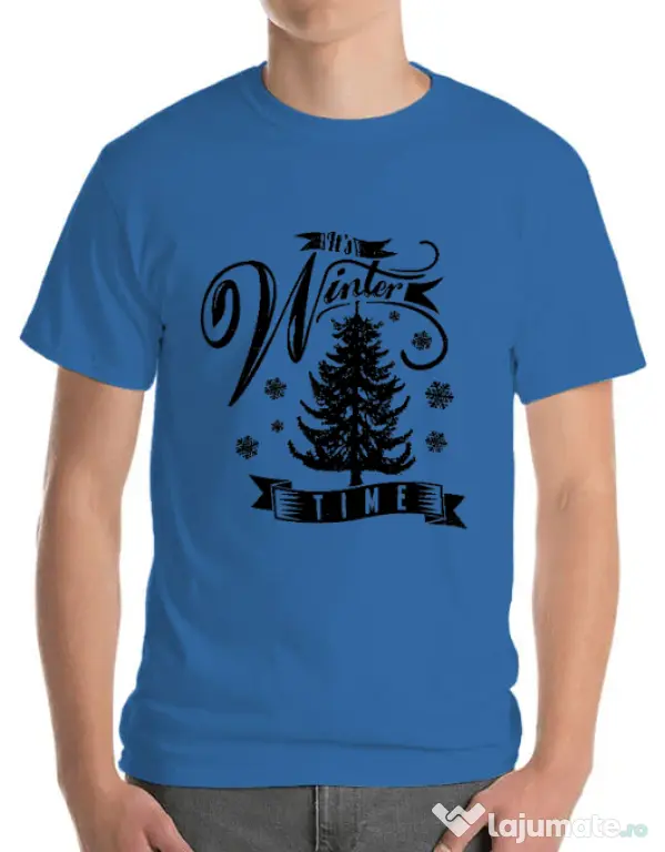 Tricou ADLER barbat Winter time Albastru azuriu