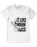 Tricou ADLER barbat I like warm hugs Alb