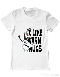 Tricou ADLER barbat I like warm hugs Alb